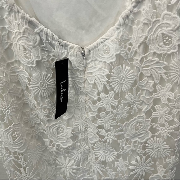 Lulus New With Tags Romance Language White Backless Lace Dress Size S - Picture 5 of 5